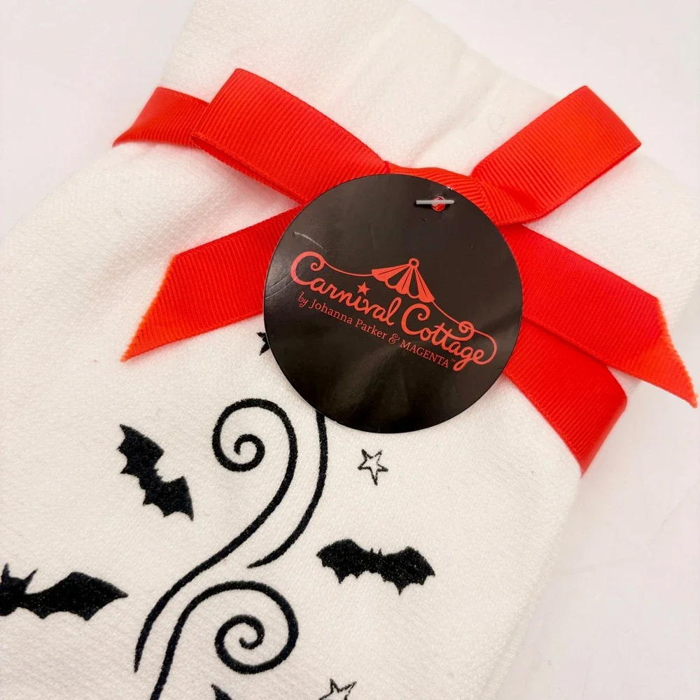 Johanna Parker Carnival Cottage Halloween Pumpkin Mug Embroidered Tea Towel New‎